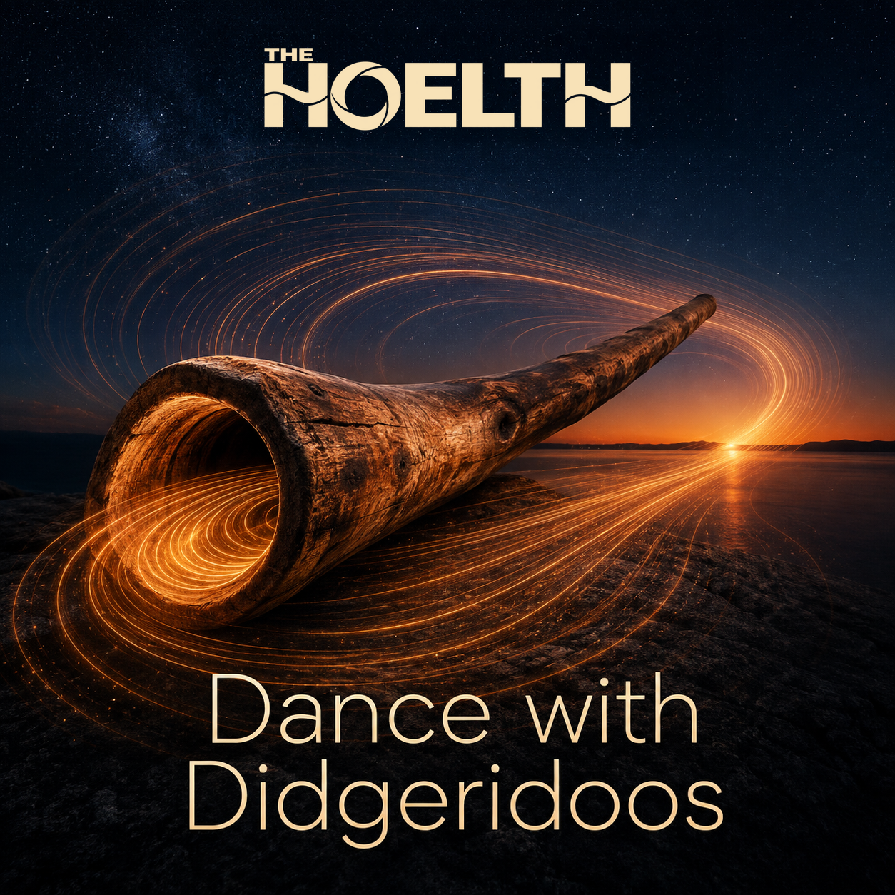 Albumcover Dance with Didgeridoos: Didgeridoo in goldenen Klangkreisen unter dem Nachthimmel